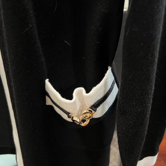 New Milano Black, White with Gold Accents on 2 Pockets  Sweater #MC013 - Picture 3 of 7